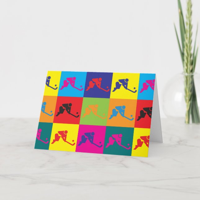 Tarjeta Arte pop de hockey sobre hierba (Anverso)