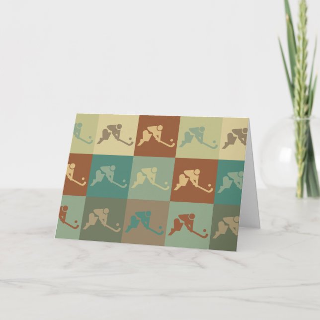 Tarjeta Arte pop de hockey sobre hierba (Anverso)