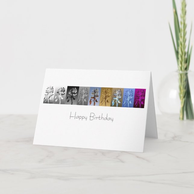 Tarjeta Arte pop de la flor: Feliz cumpleaños (Anverso)