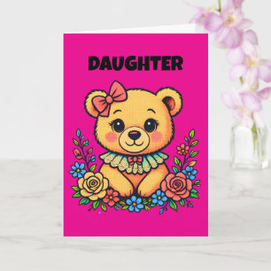 Tarjeta Arte pop de osito de peluche para niñas