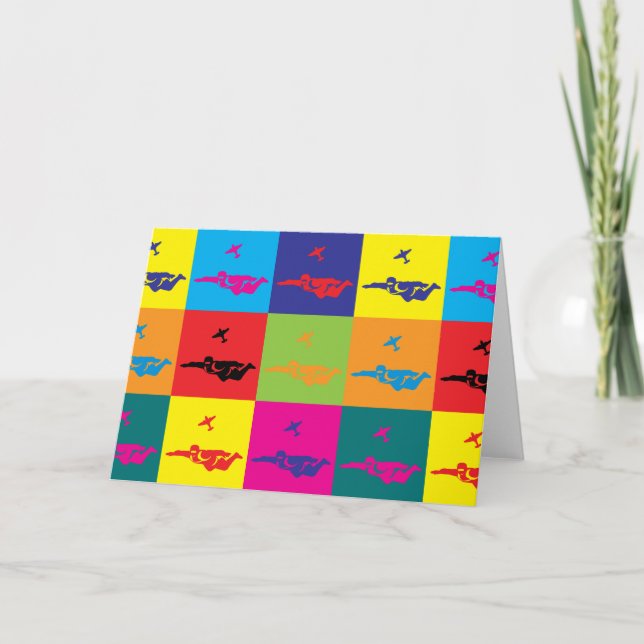 Tarjeta Arte pop de Skydiving (Anverso)
