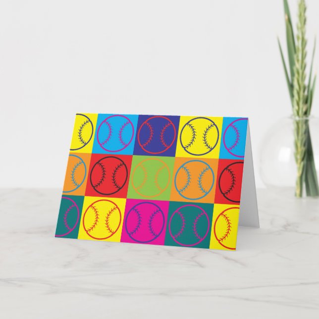 Tarjeta Arte pop de softbol (Anverso)