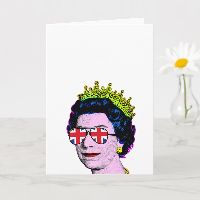 Tarjeta Arte Pop Moda Divertida SM La Reina con gafas de U (Planta pequeña)