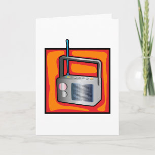 Tarjeta Arte Pop Retro de los 80 Radio Vibrante Vintage