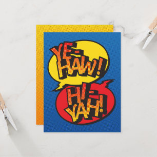 Tarjeta Arte pop vaquero vs ninja - primario
