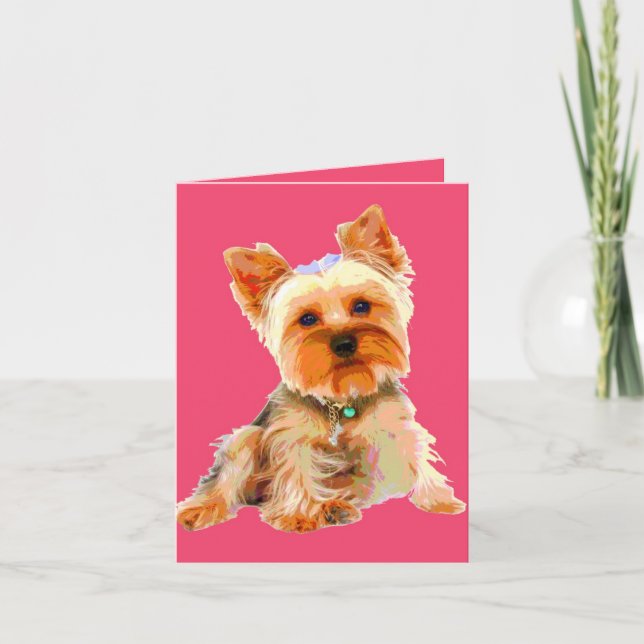 Tarjeta Arte pop Yorkie (Anverso)