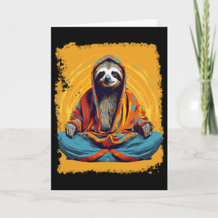 Tarjeta Arte Pop Zoo Vintage Animal Perezoso Yoga 