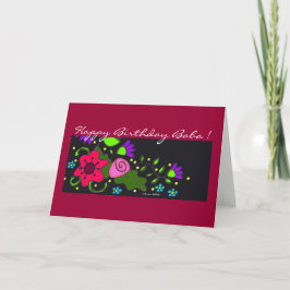 Tarjeta Arte popular ucraniano del adorno floral