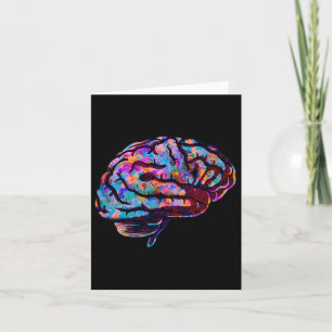 Tarjeta Arte psicodélico Tye Dye Cerebro humano Guay Neuro