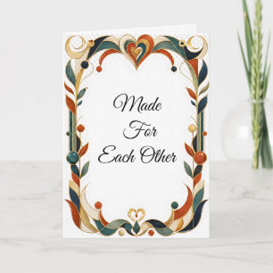 Tarjeta Arte Romántico Art Nouveau Hecho el Uno para el Ot