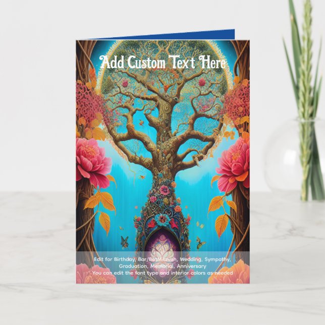 Tarjeta Arte sagrado árbol místico de la vida soñador espi (Anverso)