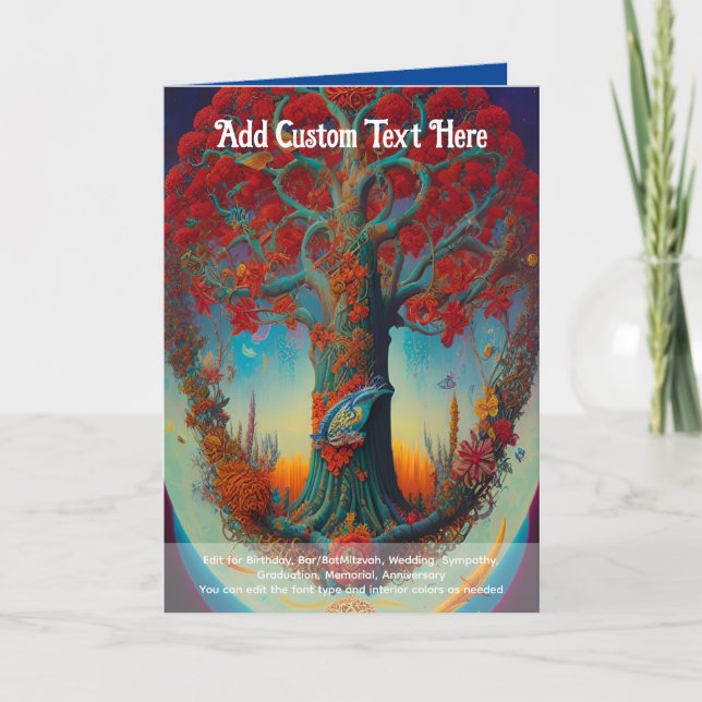 Tarjeta Arte sagrado árbol místico de la vida soñador espi (Anverso)