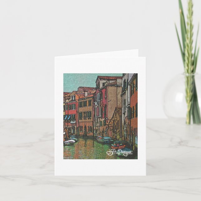 Tarjeta Arte textil Venecia Notecard (Anverso)