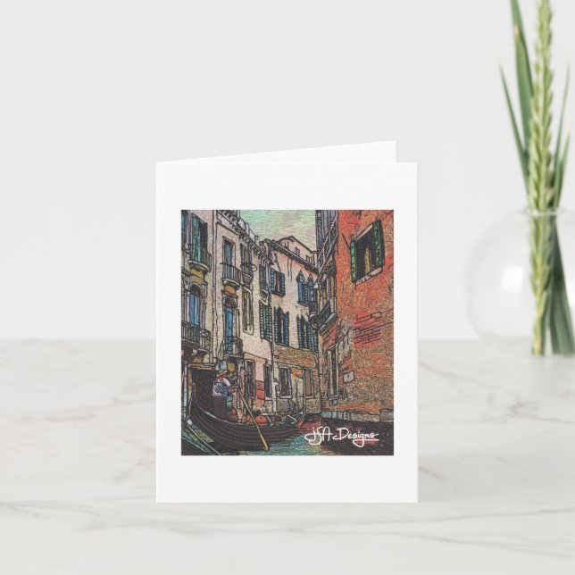Tarjeta Arte textil Venecia Notecard (Anverso)