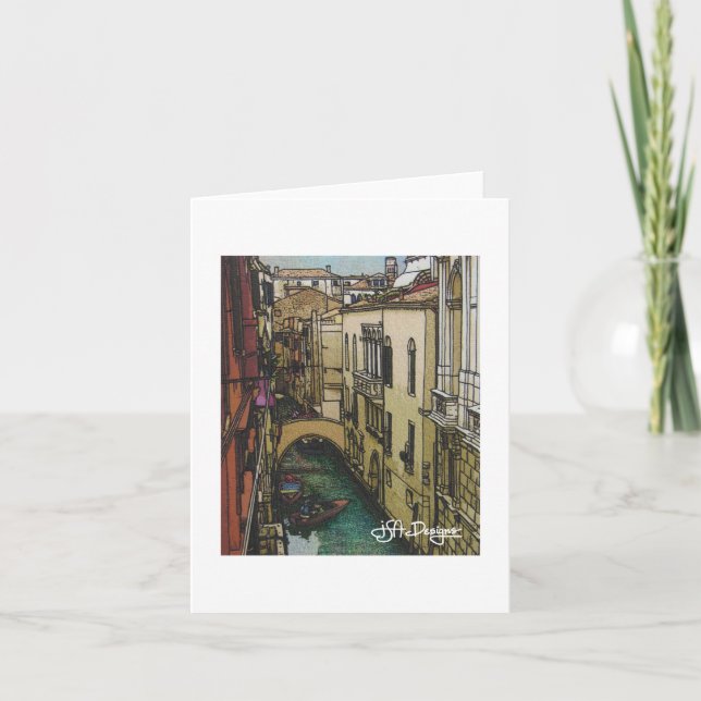 Tarjeta Arte textil Venecia Notecard (Anverso)