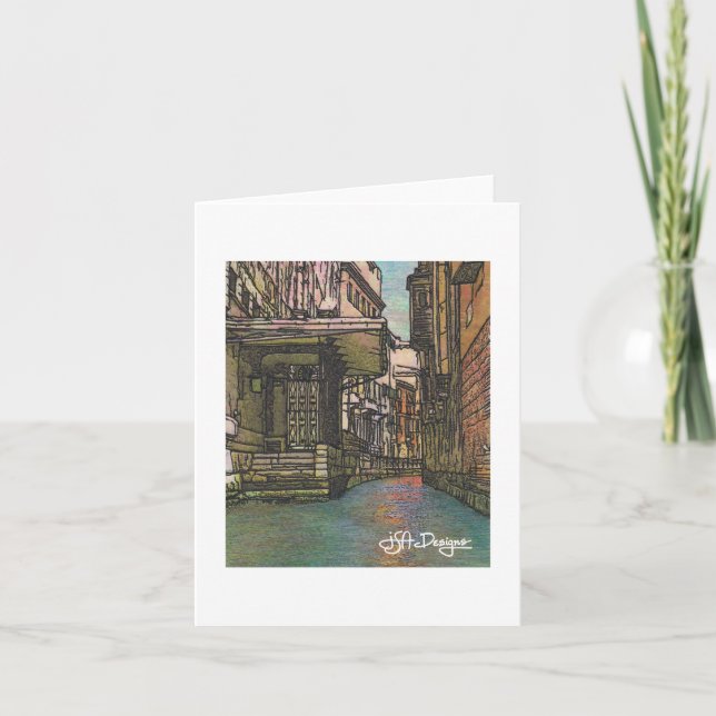 Tarjeta Arte textil Venecia Notecard (Anverso)