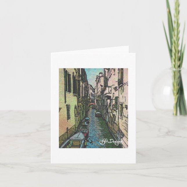 Tarjeta Arte textil Venecia Notecard (Anverso)