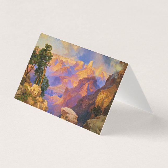 Tarjeta Arte Thomas Moran, Gran Cañón con Arcoiris (Anverso)