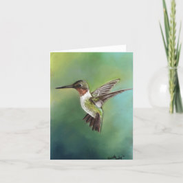 Tarjeta Arte Throated de rubíes Notecard del pájaro del