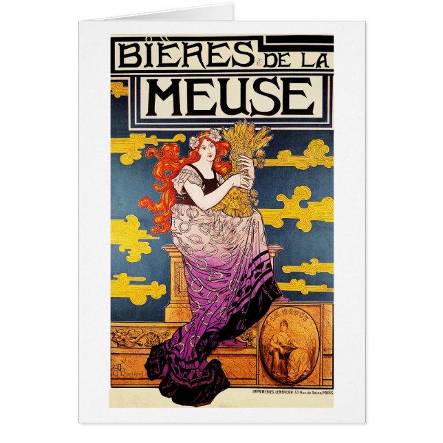 Tarjeta: Arte vintage - "Bieres de la Meuse" (Frente)