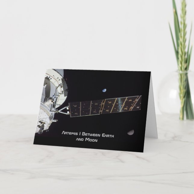 Tarjeta Artemis I entre la Tierra y la Luna (Anverso)