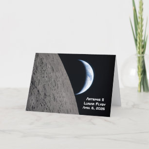 Tarjeta Artemis II sobrevuelo lunar