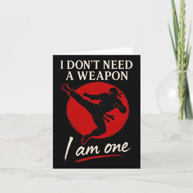 Tarjeta Artes Marciales Combate Ninja Soy El Arma Kick Qu (Anverso)