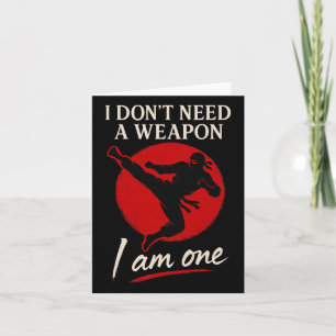 Tarjeta Artes Marciales Combate Ninja Soy El Arma Kick Qu