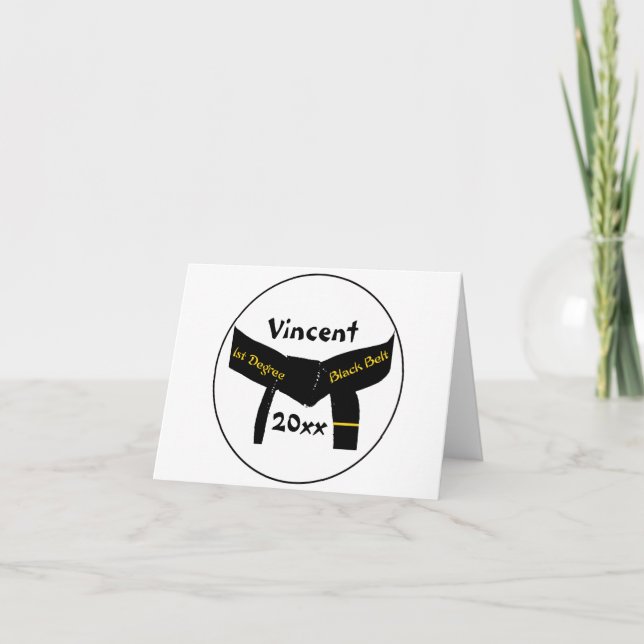 Tarjeta Artes marciales correa negra de primer grado (Anverso)