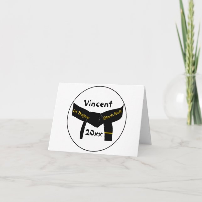 Tarjeta Artes marciales correa negra de primer grado (Anverso)