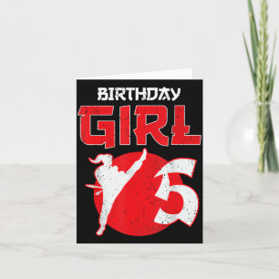 Tarjeta Artes Marciales Cumpleaños 5 Años Karate Taekwondo