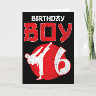 Tarjeta Artes Marciales Cumpleaños 6 Años Karate Taekwondo
