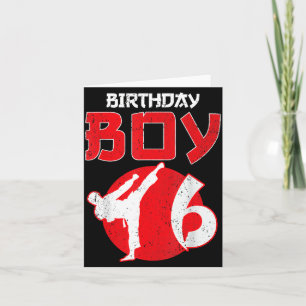Tarjeta Artes Marciales Cumpleaños 6 Años Karate Taekwondo
