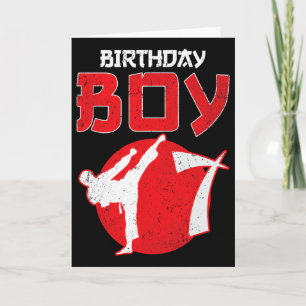 Tarjeta Artes Marciales Cumpleaños 7 Años Karate Taekwondo