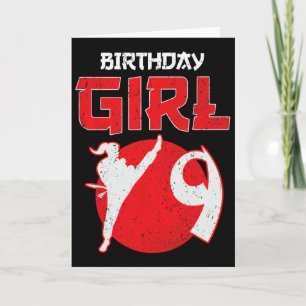 Tarjeta Artes Marciales Cumpleaños 9 Años Karate Taekwondo