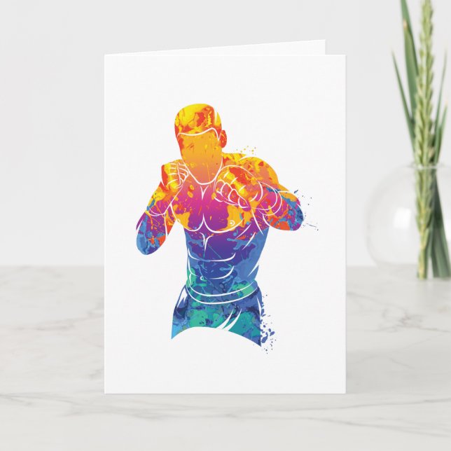 Tarjeta Artes marciales de color de agua (Anverso)