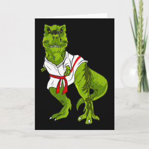 Tarjeta Artes Marciales de Dinosaurio Ninja Divertido Judo