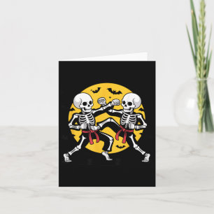 Tarjeta Artes Marciales de Karate de Esqueletos de Hallowe