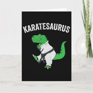 Tarjeta Artes marciales divertidas de karate T Rex dinosau