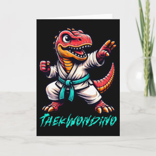 Tarjeta Artes Marciales Divertidas Karate Taekwondo Dino A