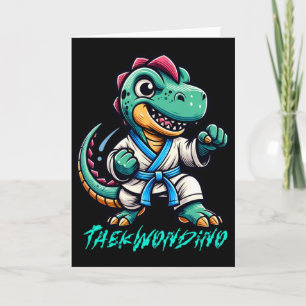 Tarjeta Artes Marciales Divertidas Karate Taekwondo Dino A