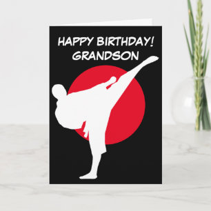 Tarjeta Artes marciales karate personalizado Feliz cumplea
