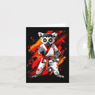 Tarjeta Artes Marciales Lemur Animal MMA Taekwondo Karate