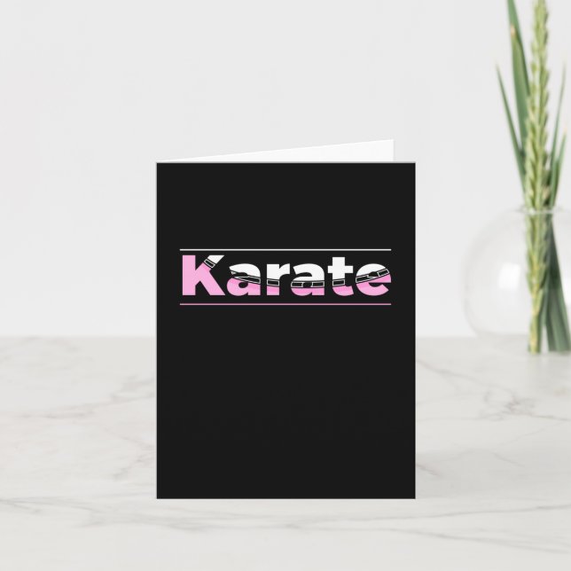 Tarjeta Artes marciales rosadas de karate tipografía moder (Anverso)