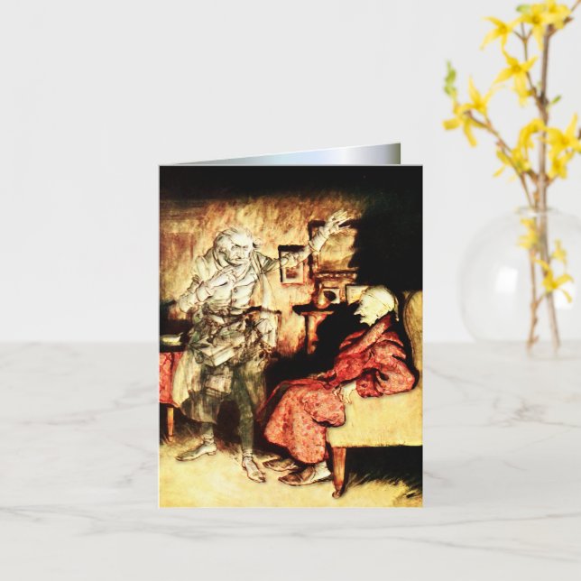 Tarjeta Arthur Rackham - A Christmas Carol - Scrooge (flor amarilla)