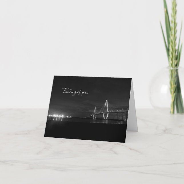 Tarjeta Arthur Ravenel Night Pano Grayscale Ththom Card (Anverso)