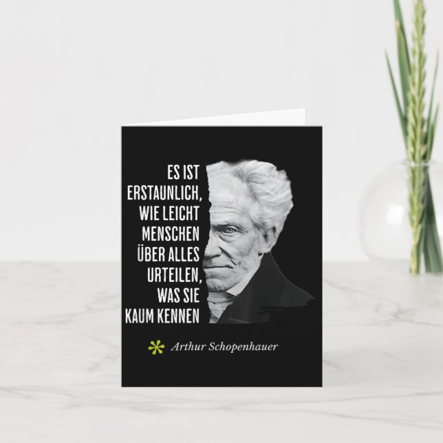 Tarjeta Arthur Schopenhauer Filosofía cita Cumpleaños Febr (Anverso)