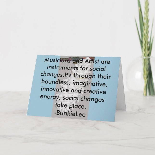 Tarjeta Artist/Musicians are change agents;Social.Greeting (Anverso)