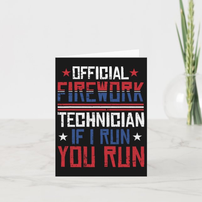 Tarjeta Artista De Firework 4 De Julio Funny Usa Pyro-tec (Anverso)