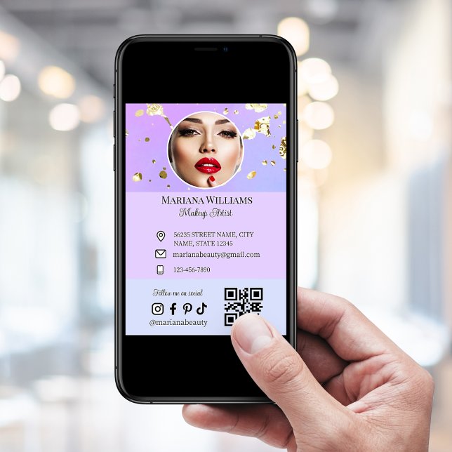 Tarjeta artista de maquillaje foto de medios sociales nego (Subido por el creador)